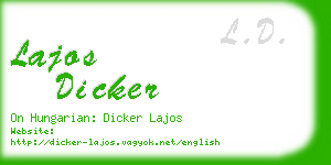 lajos dicker business card